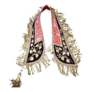 1880s Frank Henderson Knights Templar Officer's Collar Silk & Gold Bullion For Sale