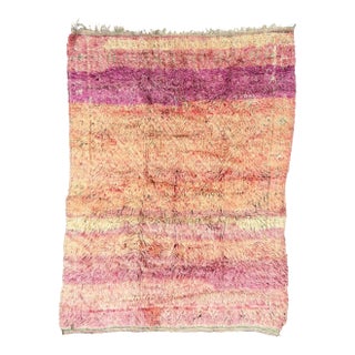 Vintage Beni M’Guild Moroccan Rug – Large Blush and Terracotta Handwoven Wool Carpet For Sale