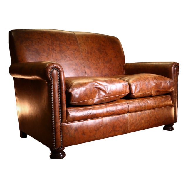 Small Prince 2-Seater Club Sofa in Brompton Tan Leather from Tetrad, 2010s For Sale