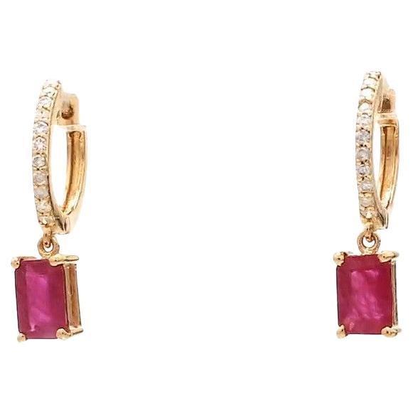 Early 21st Century 1.39 Cts Natural ruby earring in 18k gold For Sale - Image 5 of 18