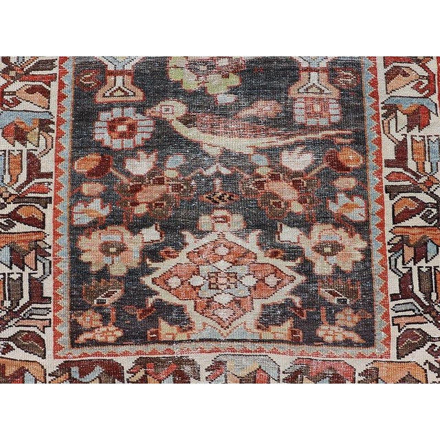 Tribal Antique Persian Hamedan Runner in All-Over Floral Design in Brown, Orange, Ivory 3'2"x9'9" For Sale - Image 3 of 11