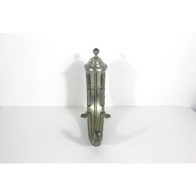 Silver Large 1950’s Norwegian Viking Pewter Drinking Horn With Legs Feet Lid by Aksel Holmsen Norway For Sale - Image 8 of 11