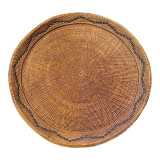 1900s Swedish Folk Art Handcrafted Round Serving Tray For Sale
