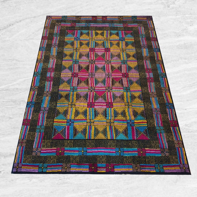 Italian Geometric Woolen Rug by Missoni for T&J Vestor, 1980s For Sale - Image 13 of 13