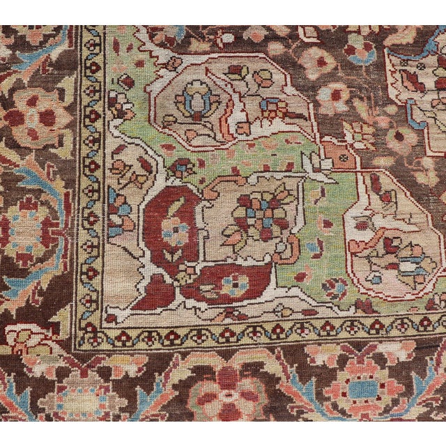 Antique Persian Malayer Gallery Rug With Large Floral Medallion With Soft Colors For Sale - Image 10 of 14