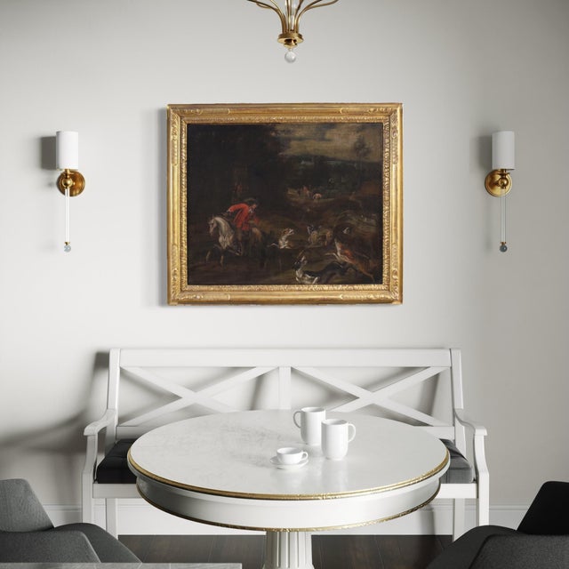 Italian Artist, Deer Hunting Scene, 1770, Oil on Canvas, Framed For Sale - Image 12 of 16