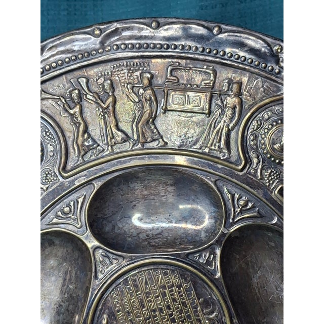 Rare Antique Bezalel Jerusalem 1920s Seder Plate - Raban Exodus Design Judaica For Sale - Image 10 of 18
