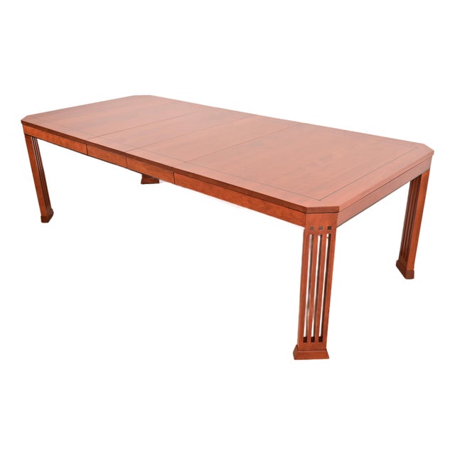 Stickley Mission Arts & Crafts Cherry Wood Extension Dining Table, Newly Refinished For Sale
