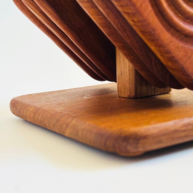 Brown Mid Century Teak Hanging Coaster Set - Set of 6 Coasters With Holder - 1970s For Sale - Image 8 of 14