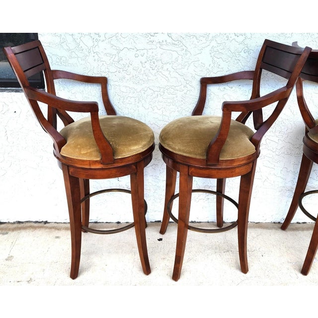 Century Furniture Swivel Bar Stools Set of 4 For Sale - Image 14 of 18
