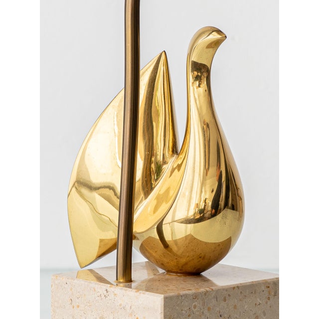 Gold Vintage Brass Bird Table Lamp by Philippe Jean, 1980 For Sale - Image 8 of 13