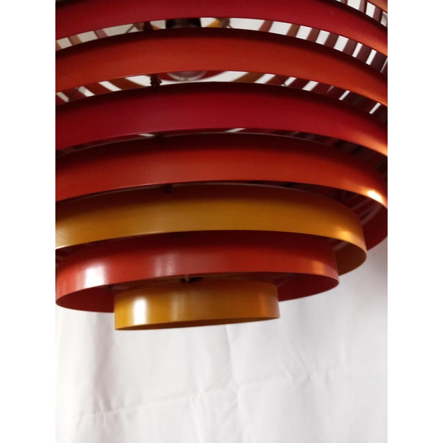 Red Suspension Lamp by Wilhelm Vest for Vest Leuchten Austria For Sale - Image 8 of 9
