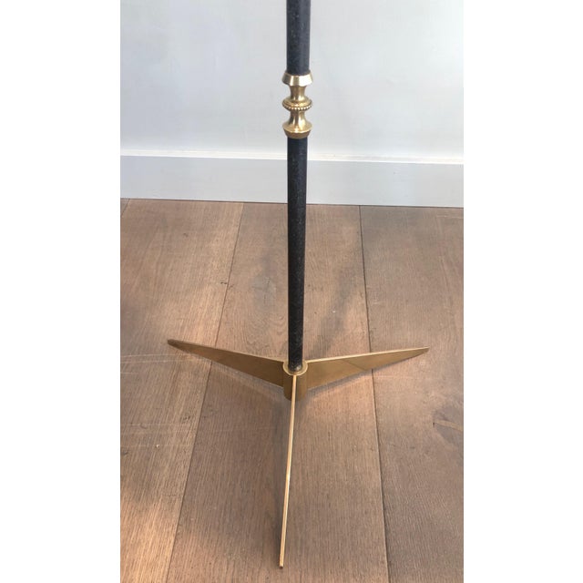 Brass 1940s French Brushed Steel and Brass Floor Lamp For Sale - Image 8 of 12