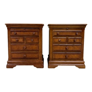 Vintage Alexander Julian Home Colors Collection Four Drawer Nightstands - Pair For Sale