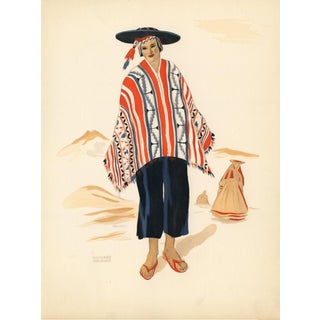 1941 Peruvian Costume Print For Sale