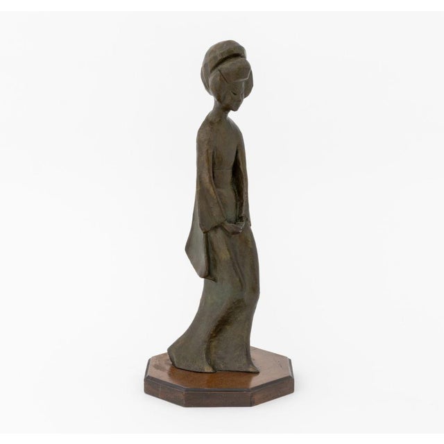 Tanya Poust Standing Geisha Patinated Bronze, 1964 For Sale In New York - Image 6 of 8