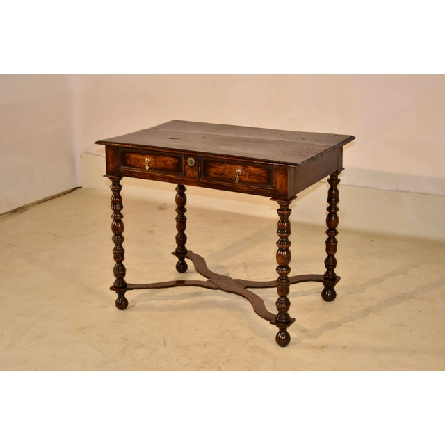 English Late 17th/Early 18th Century English Oak Side Table For Sale - Image 3 of 9