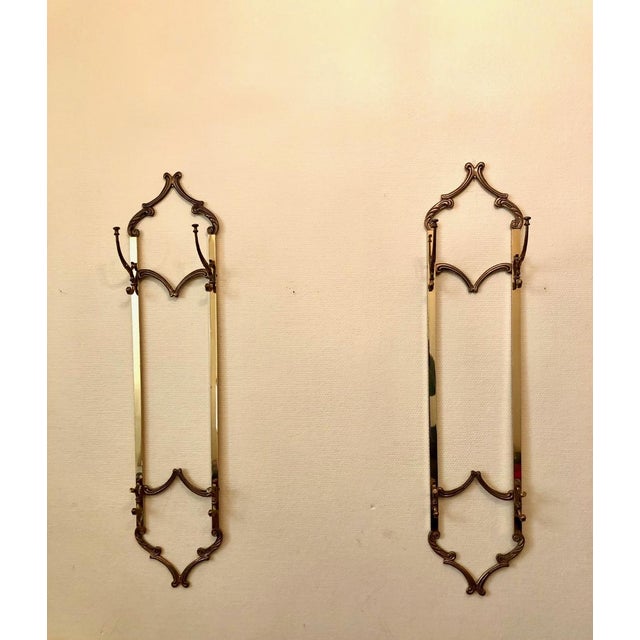 Vintage Italian Hollywood Regency Wall-Mounted Coat Racks, 1960s, Set of 2 For Sale - Image 14 of 18