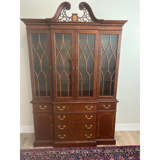 Councill Furniture 1990s Councill Furniture Mahogany Breakfront For Sale - Image 4 of 12