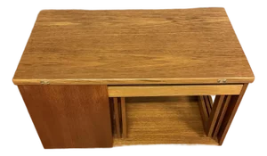A.h. McIntosh Teak Serving Bar Cart With Nesting Tables