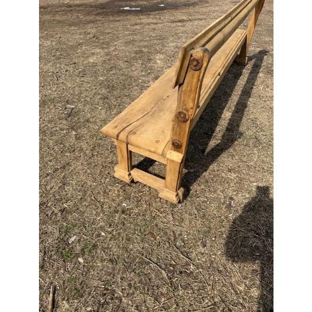 Large 19th Century French Country Bleached Solid Oak Benches For Sale - Image 6 of 15