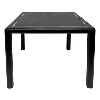 Vintage Karl Springer Reptile Embossed Leather Game Table For Sale