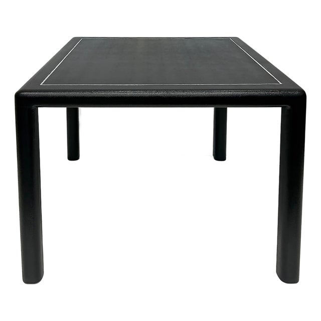 Vintage Karl Springer Reptile Embossed Leather Game Table For Sale