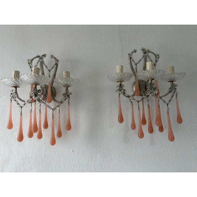 Housing an impressive 3 lights each, sitting in rare crystal cups. These will be rewired with certified UL US sockets for...