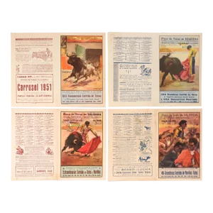 1930's Spanish Bullfighting Poster, Plaza De Toro, Valencia (Set of 4)