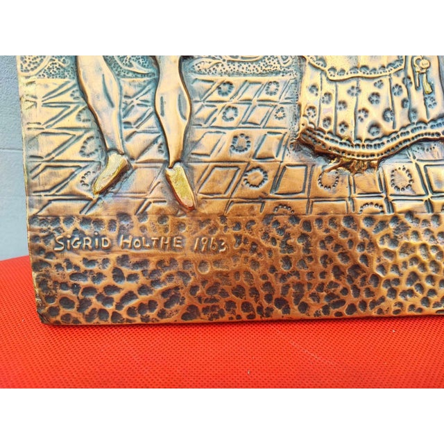 Copper Embossed Bas-Relief, 1960s For Sale - Image 4 of 8