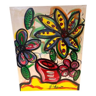 Peter Keil Monumental Expressionist Floral Still Life For Sale