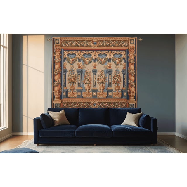 This beautiful tapestry is woven on a jacquard loom by skilled weavers, keeping alive the centuries old tradition of...