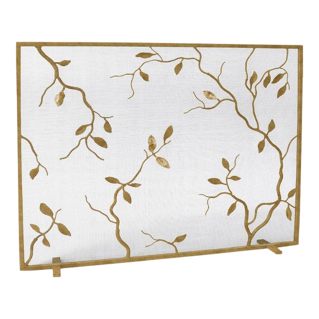 Aged Gold Lennox Fireplace Screen Glass For Sale