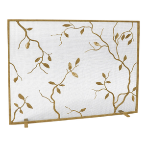 Aged Gold Lennox Fireplace Screen Glass