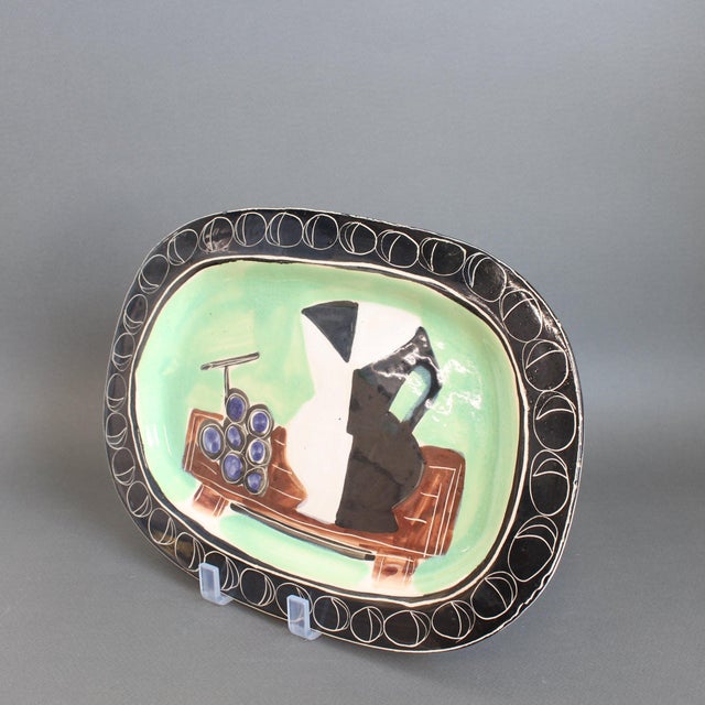 Decorative French Ceramic Platter by Jacques Pouchain for Poët-Laval, 1950s For Sale - Image 4 of 18