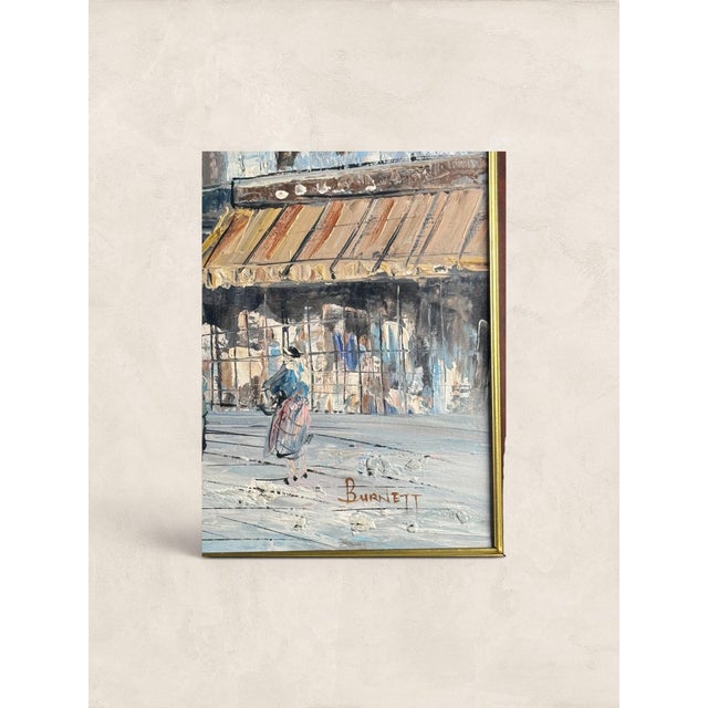 French Vintage English Giclée Paris Street Scene, Oil Painting, Signed For Sale - Image 3 of 3