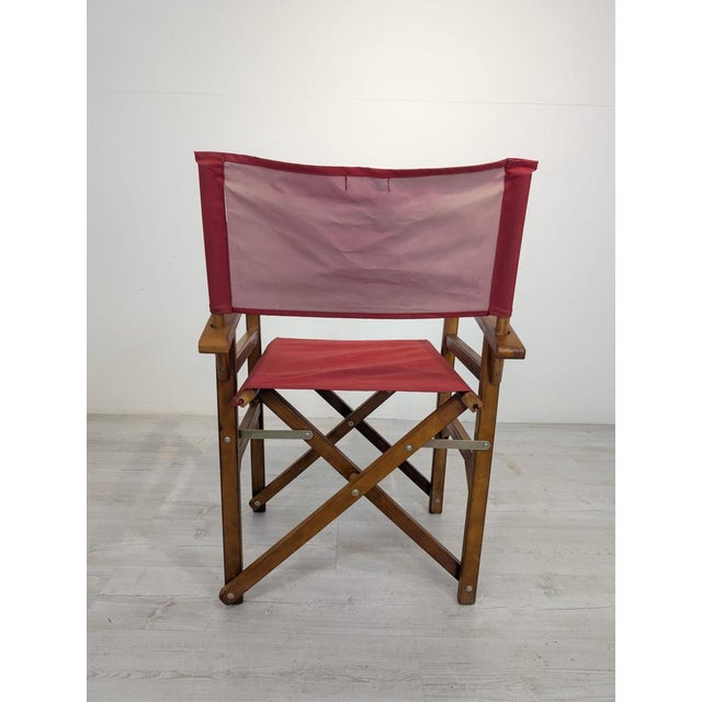 Vintage Wooden Directors Chair in Fabric For Sale - Image 5 of 12