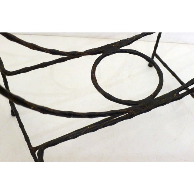 Round Openwork 4-Plant Stand in Black Wrought Iron, 1960s For Sale - Image 11 of 12