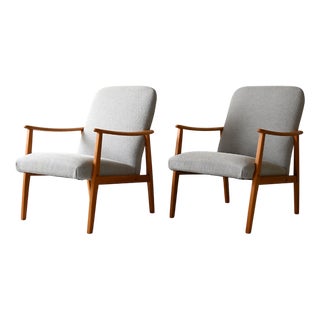 Set of Mid-Century Modern Scandinavian Oak Armchairs, 1960s For Sale