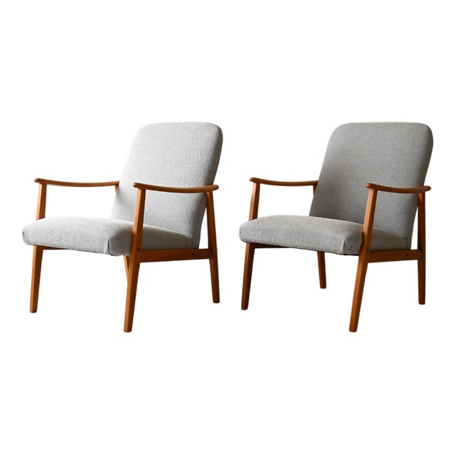 Set of Mid-Century Modern Scandinavian Oak Armchairs, 1960s For Sale