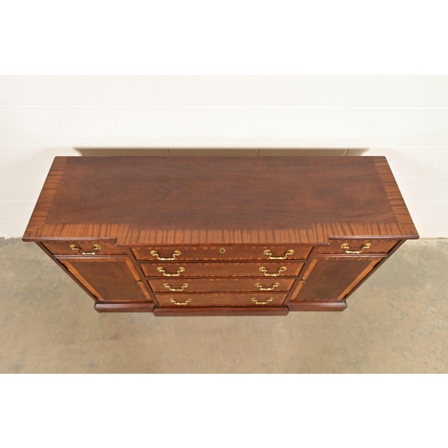 Councill Georgian Banded Mahogany Sideboard, Credenza, or Bar Cabinet For Sale - Image 11 of 14