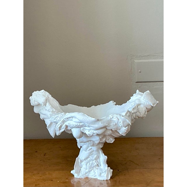 Sculpture Materials Vintage Boho Plaster Drip Bowl For Sale - Image 7 of 8