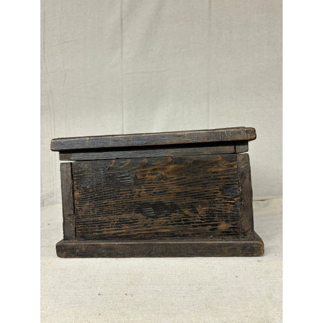 Black 19th Century English Pine Box For Sale - Image 8 of 10