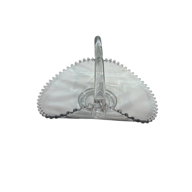 Transparent Mid 20th Century Imperial Glass Candlewick Basket For Sale - Image 8 of 15