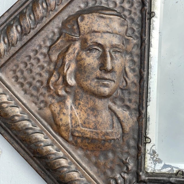 Rare Antique 19th C. Victorian Novelty Advertise Metal Mirror Regent MFG Chicago For Sale - Image 11 of 18