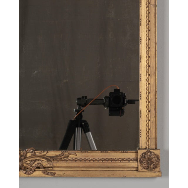 French Provincial French Louis XVI Style Gilded Mirror For Sale - Image 3 of 10