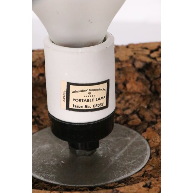 Mid 20th Century Danish Modern Cork and Glass Table Lamp For Sale - Image 17 of 17