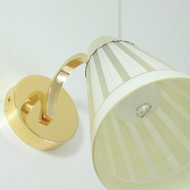 Metal Mid-Century German Brass and Glass Wall Light Sconce, 1950s For Sale - Image 7 of 12