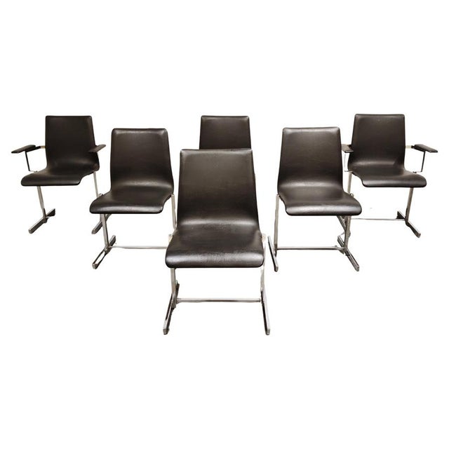 Vintage Chrome Dining Chairs by Rudi Verelst, 1970s, Set of 6 For Sale - Image 13 of 13