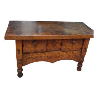 Antique 18c British Colonial Rustic Side Table For Sale